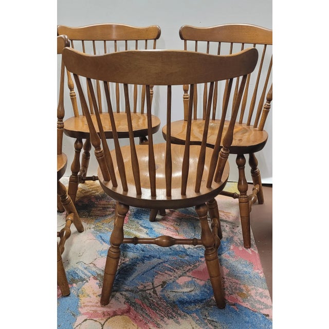 5 S Bent Brothers Colonial Pine Windsor Chairs For Sale - Image 4 of 10