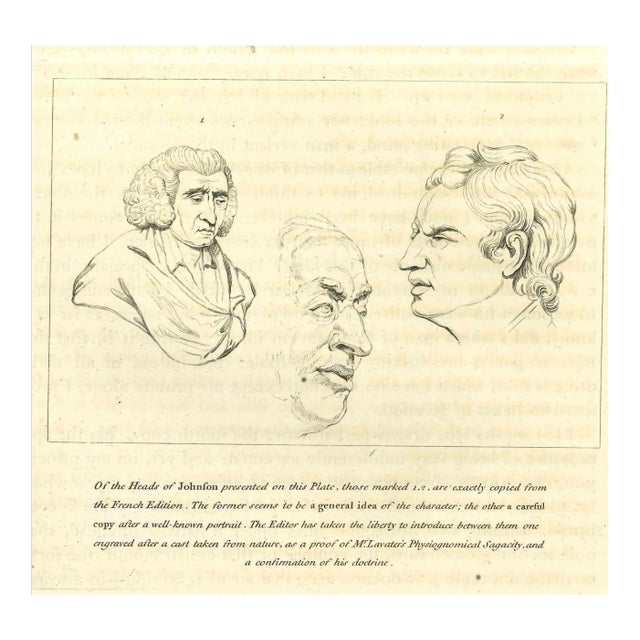 Thomas Holloway, Heads of Johnfon, Etching, 1810 For Sale