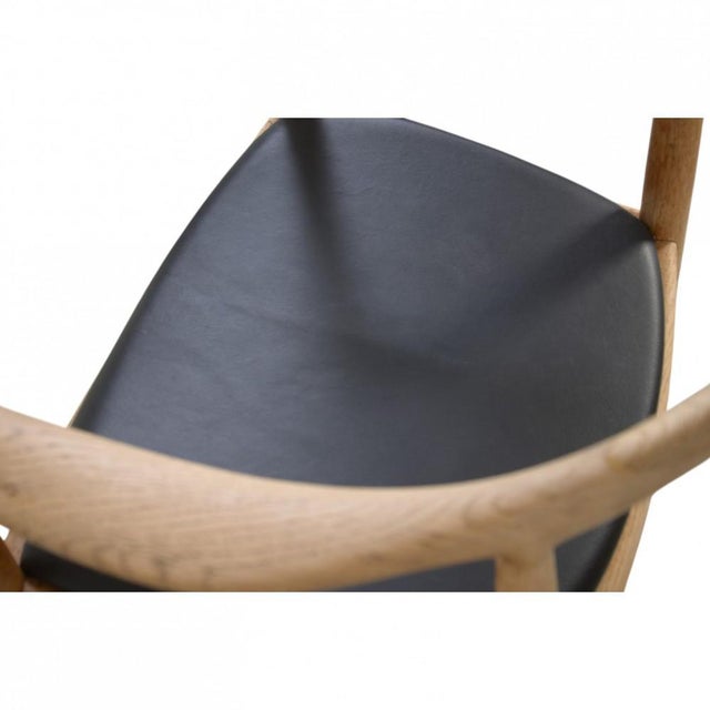 Vintage JH503 The Chair in Oak and Black Leather by Hans Wegner, 1960s For Sale - Image 11 of 18