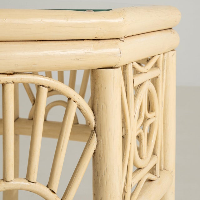 20th Century France Warm Ivory Carved Fretwork Side Table For Sale - Image 9 of 11