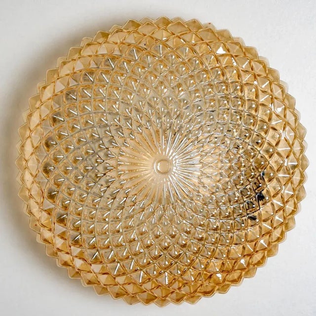 Black Amber Glass Flush Mount or Wall Light, Germany, 1960s For Sale - Image 8 of 13