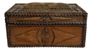 Antique Tramp Art Box Personalized by the Artist