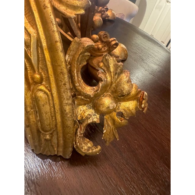 Monumental 19thC Austrian Giltwood & Faux-Marble Wall Consoles - A Pair For Sale In Los Angeles - Image 6 of 17