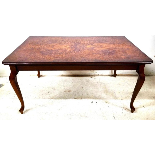 French Dining Table Birdseye Maple Extendable For Sale - Image 13 of 13