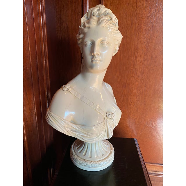 Traditional 1930s Traditional Roman Female Bust Sculpture For Sale - Image 3 of 12