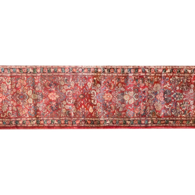Red Early 20th Century Persian Sarouk Runner For Sale - Image 8 of 15
