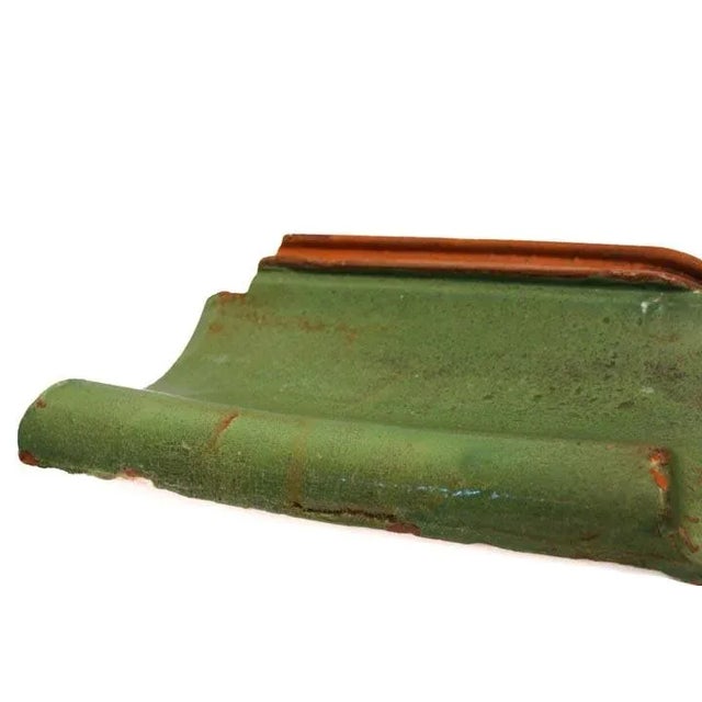 Terracotta Roof or Decorative Border Tile Green For Sale - Image 4 of 9