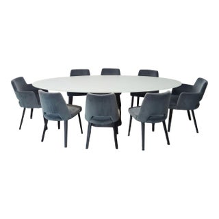 Modern Bontempi Casa / Gallotti&Radice 9-Piece Oval Dining Set For Sale