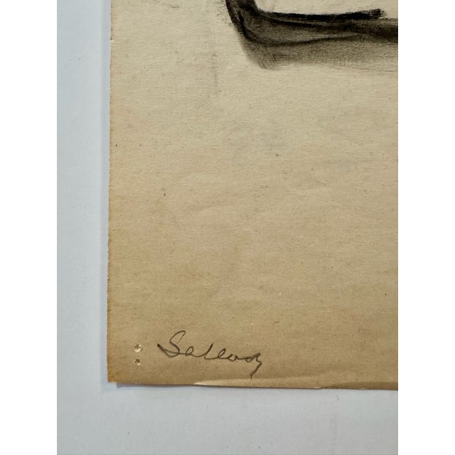 1950s Henry Emil Salloch Original Drawing on Paper Female Nude Life Study. For Sale - Image 4 of 6