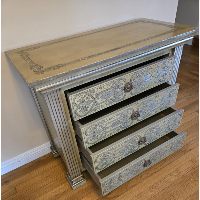 Olive Late 20th Century Renaissance Revival Four-Drawer Chest For Sale - Image 8 of 13