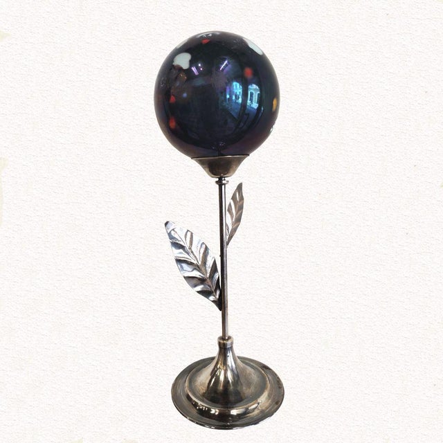 Gianni Zenaro | Aureliano Toso | ''Flower'' in spherical blown glass with murrine multicolored | Support in silver metal |...