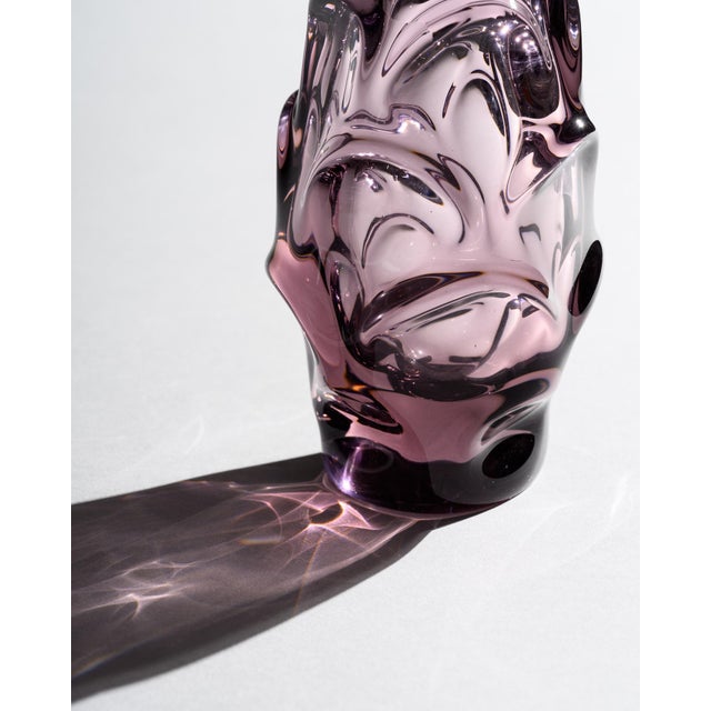 Lilac and Blue Glass Vases attributed to Jan Beranek for Skrdlovice, 1960, Set of 2 For Sale - Image 12 of 18