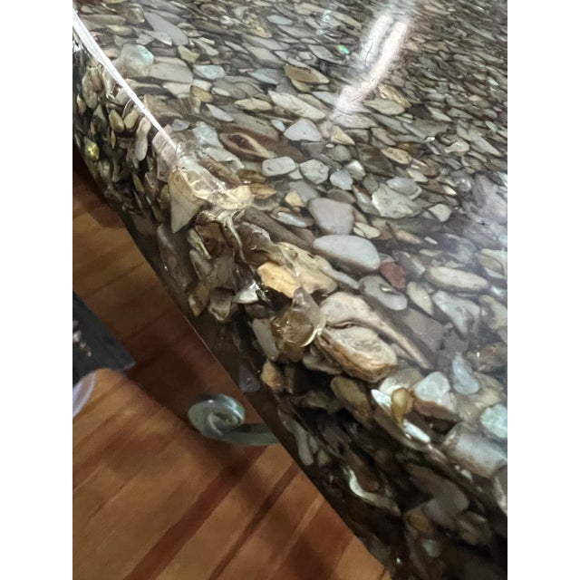 1970s Resin and Stone Table With Chairs - a Set of 6 For Sale - Image 9 of 13