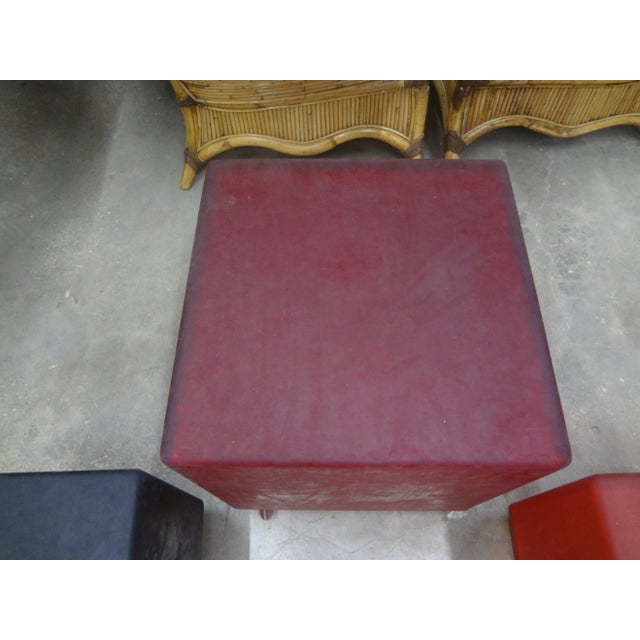 1960s 1960s Set of 3 Mid Century Modern Rubber Cube Tables or Ottomans For Sale - Image 5 of 11