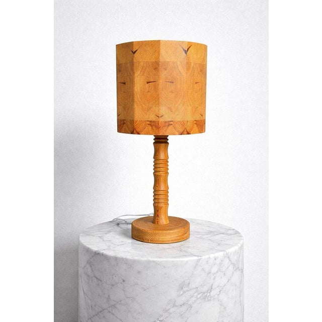Mid-Century Modern Swedish Pine Table Lamp, 1960s For Sale - Image 3 of 9