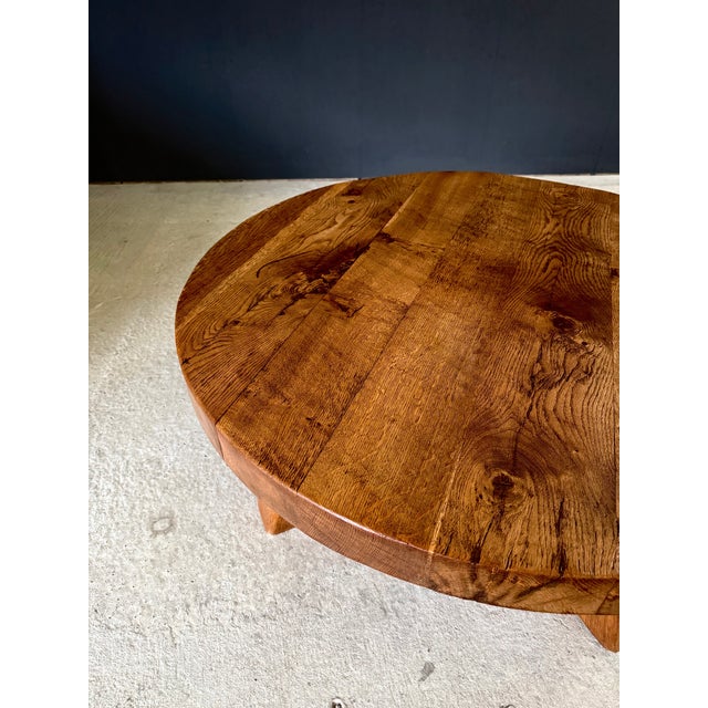 Brutalist Oak Coffee Table, Belgium, 1960s For Sale - Image 11 of 18