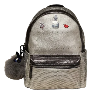 Special Edition Silver Leather Swarovski Crystal Backpack with Rabbit Charm