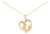 Gold Vermeil Diamond Accent Mom and Child Heart Pendant Necklace For Sale