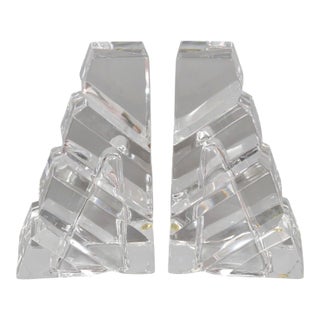 Rogaska "Legacy" Lead Crystal Bookends, a Pair For Sale