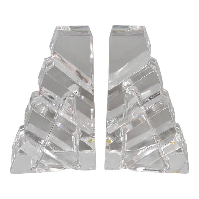 Rogaska "Legacy" Lead Crystal Bookends, a Pair For Sale