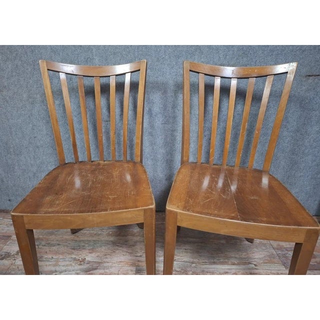 Vintage Chairs in Light Wood, 1950s, Set of 2 For Sale - Image 4 of 10