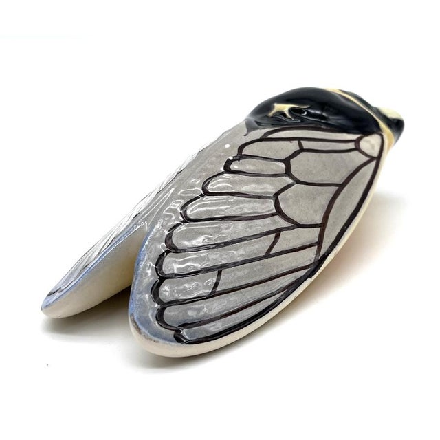 Faience Wall Cicada Sculpture from Louis Sicard, France, 1950s For Sale - Image 6 of 15