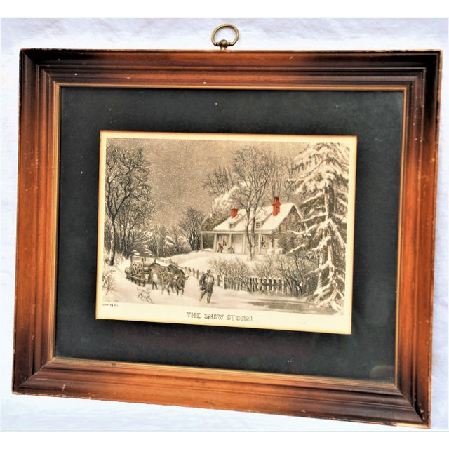Antique Framed Currier and Ives Print "The Snow Storm" Chairish