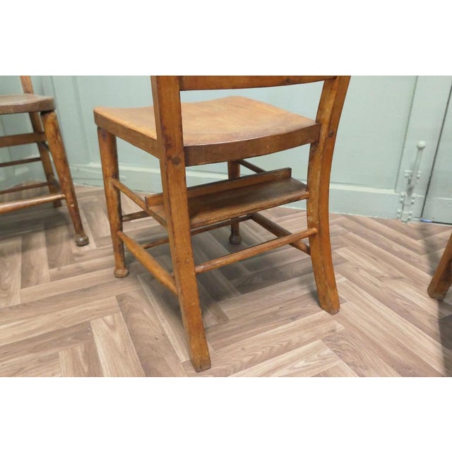 Victorian Beech and Elm School Chairs, Set of 8 For Sale - Image 10 of 11