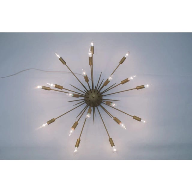 Mid-Century Modern Large Mid-Century Italian Brutalist Sputnik Ceiling Lamp, 1950s For Sale - Image 3 of 14