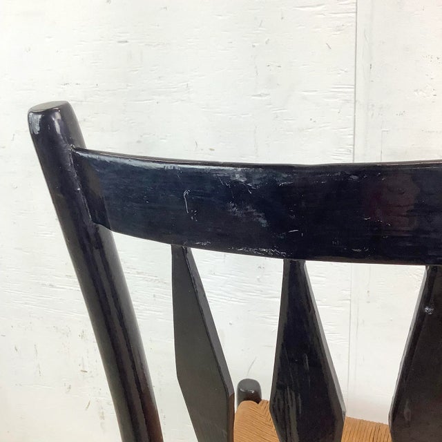 Black Petite Vintage Hitchcock Style Side Chair For Sale - Image 8 of 11