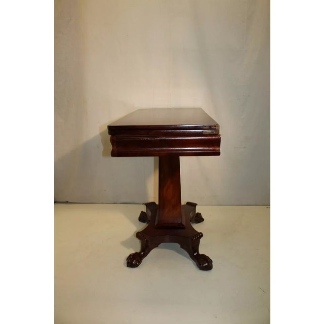 Empire Solid Mahogany Game Card Table, 19th Century For Sale In Philadelphia - Image 6 of 7