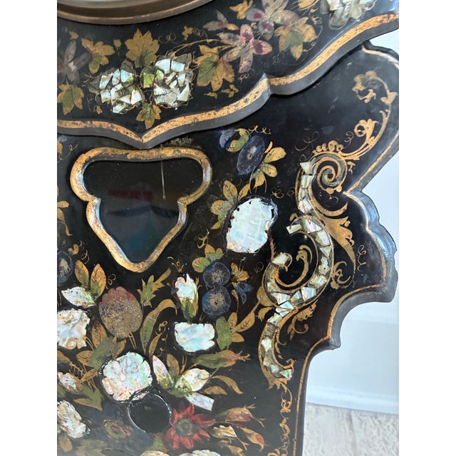 Victorian Papier Mache Wall Clock For Sale - Image 4 of 10