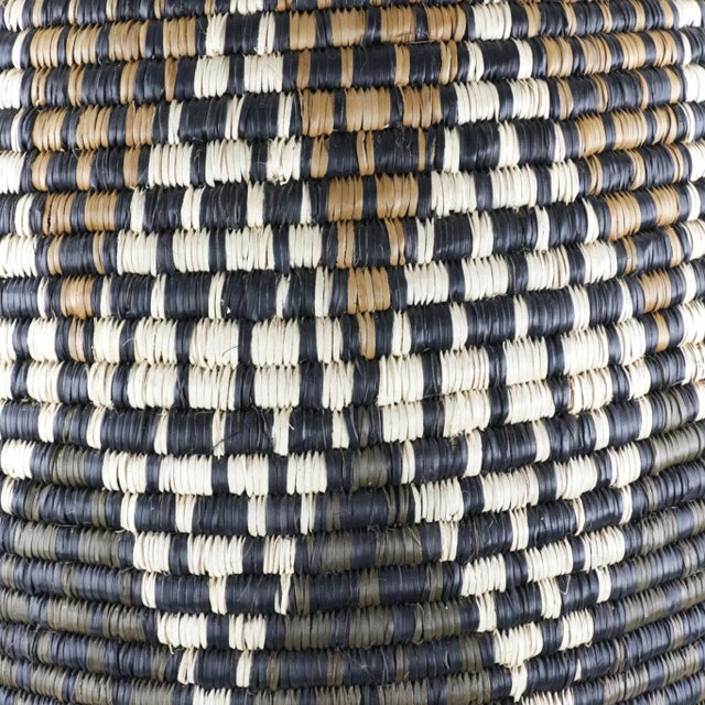 Brown Large South African Contemporary Lidded Basket 33"x17" For Sale - Image 8 of 11