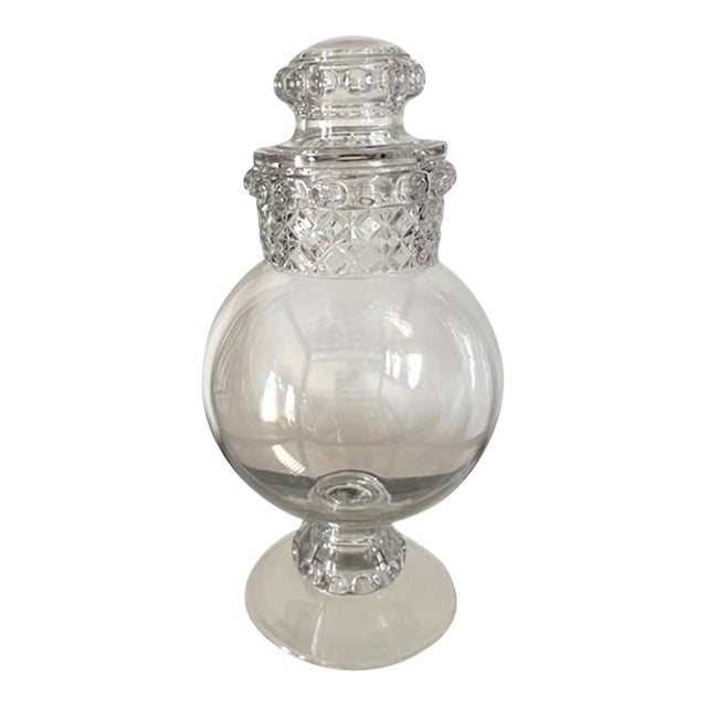 Vintage Tiffin Early 20th Century Apothecary/Candy Jar With Bubble Top For Sale