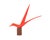 A wood sculpture of a bird by the Canadian artist Maurice Cotnoir (1929-2024). This delicate red bird is posed on a...