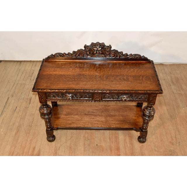 19th Century Carved Oak Console Table For Sale - Image 10 of 11