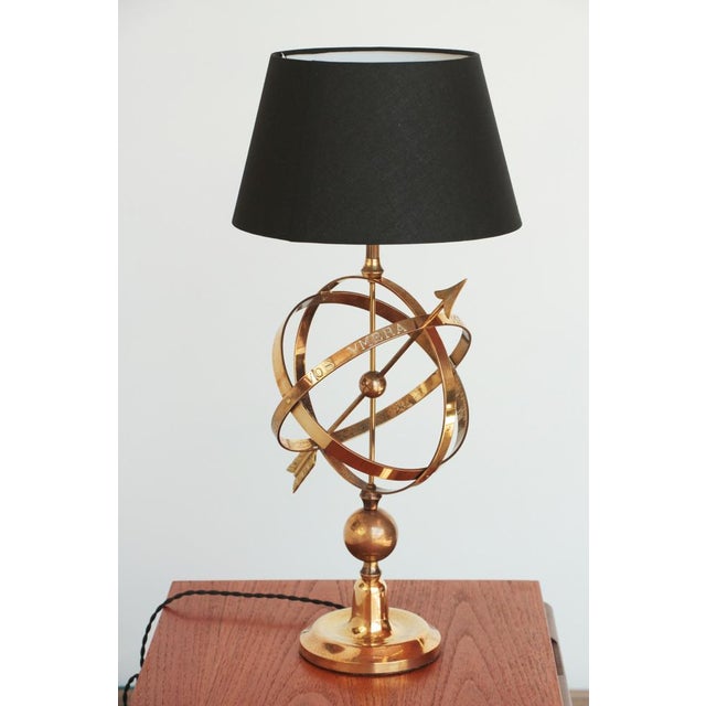 Brass Arrowed Armillary Sphere Table Lamp For Sale - Image 15 of 18