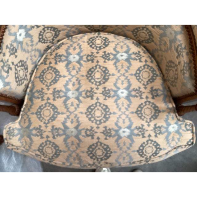 1970s French Louis XVI Blue Bergères Arm Chairs For Sale - Image 5 of 10