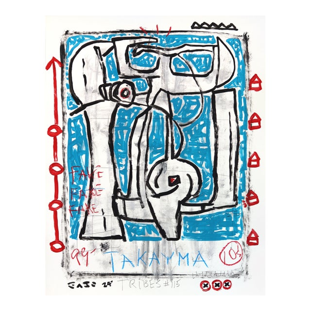Robot Rodeo Ghost - Original Whimsical Figurative Acrylic Pop Art Painting on Poster Board by Gary John For Sale
