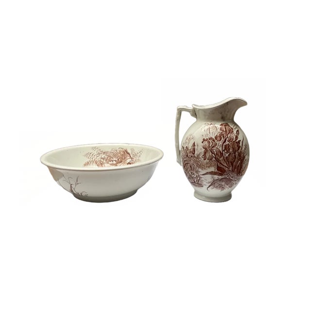 Traditional f.w. & Co. Pitcher & Bowl Set 1875-1890- 2 Pieces For Sale - Image 3 of 6