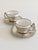 A gorgeous pair of Victorian mid 19th century alpaca silver and china tea or coffee cups and plates. Ideal to serve a...