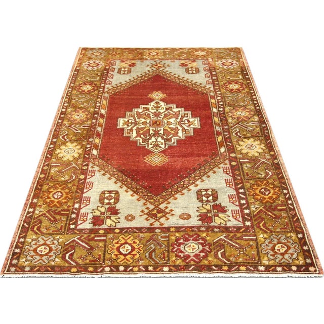 1960s Turkish Oushak Rug For Sale In Los Angeles - Image 6 of 7