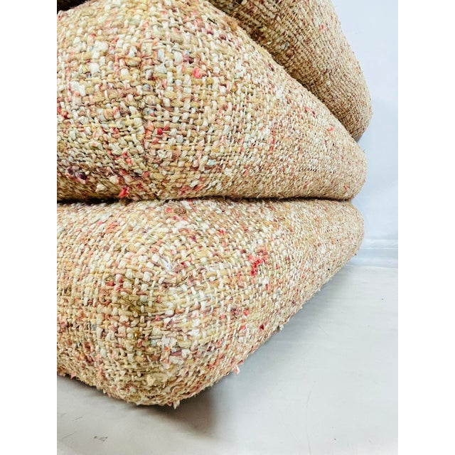 1970s Stacked Cushion Ottomans in Woven Fabric- Set of 2 For Sale - Image 10 of 10