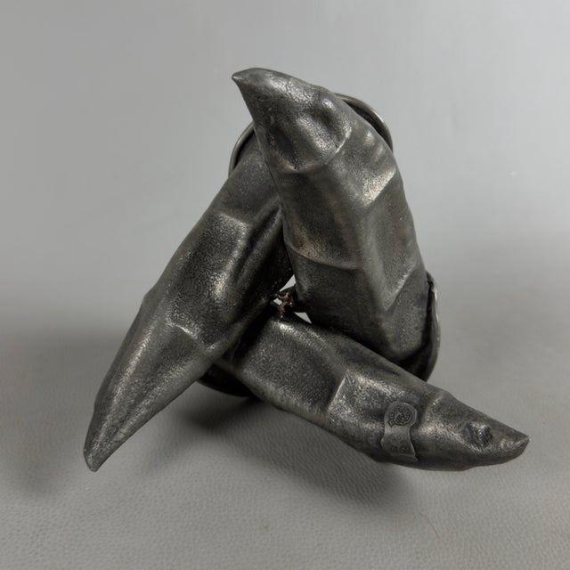 Vintage Pewter Cornucopia Sculpture Vase, 1950s For Sale - Image 6 of 11