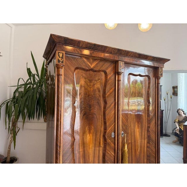 Antique Empire Columned Hall Cabinet For Sale - Image 6 of 18