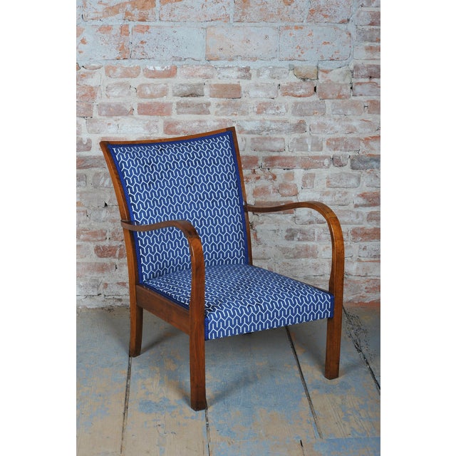 Art Deco Armchair in Walnut, Czech, 1920s For Sale - Image 4 of 13