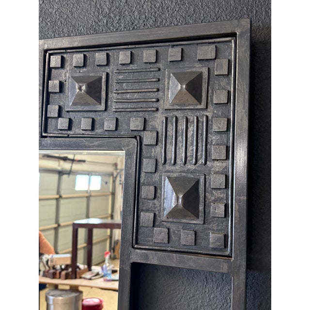 Vintage Brutalist Wall Mirror For Sale In Dallas - Image 6 of 12
