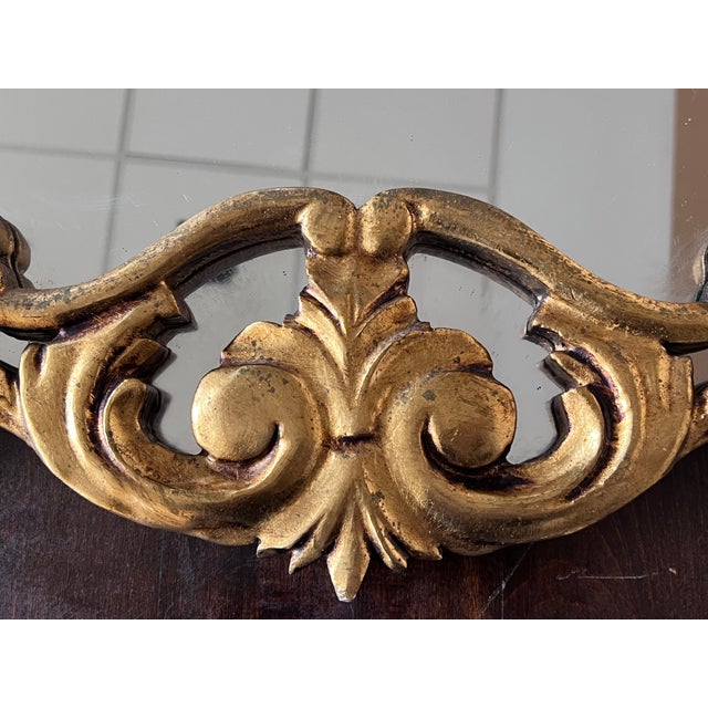 Gold Early 20th French Empire Period Carved Gilt Wood Mirror For Sale - Image 8 of 11