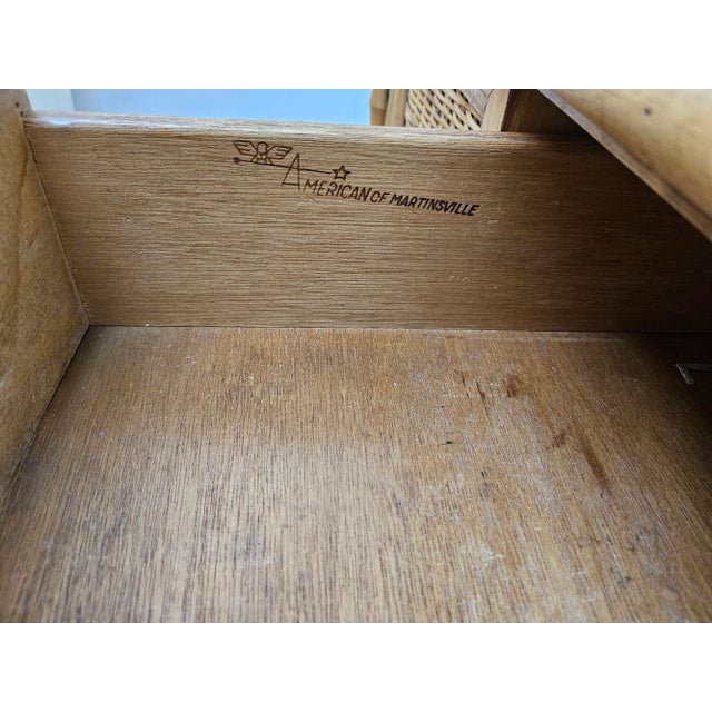 1970s American of Martinsville Rattan Night Stands - a Pair For Sale In Los Angeles - Image 6 of 12