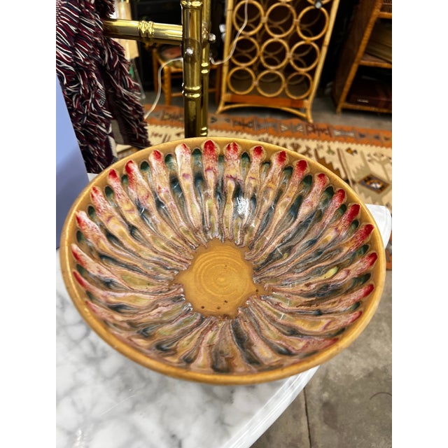 Mid-Century Modern 1970s Peacock Ceramic Mid Century Bowl For Sale - Image 3 of 9